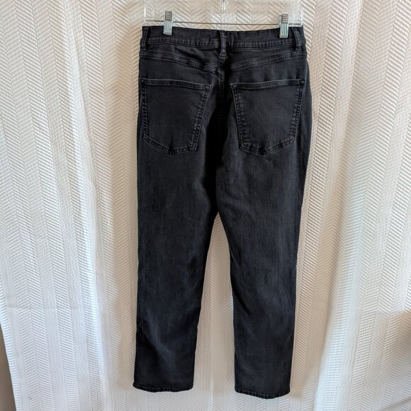 Warp + Weft MAB Slim Straight Claremont Jeans Black Size 8/29 front hem slits - Picture 3 of 10